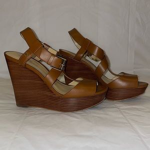 7.5 Michael Kors Brown Wedges